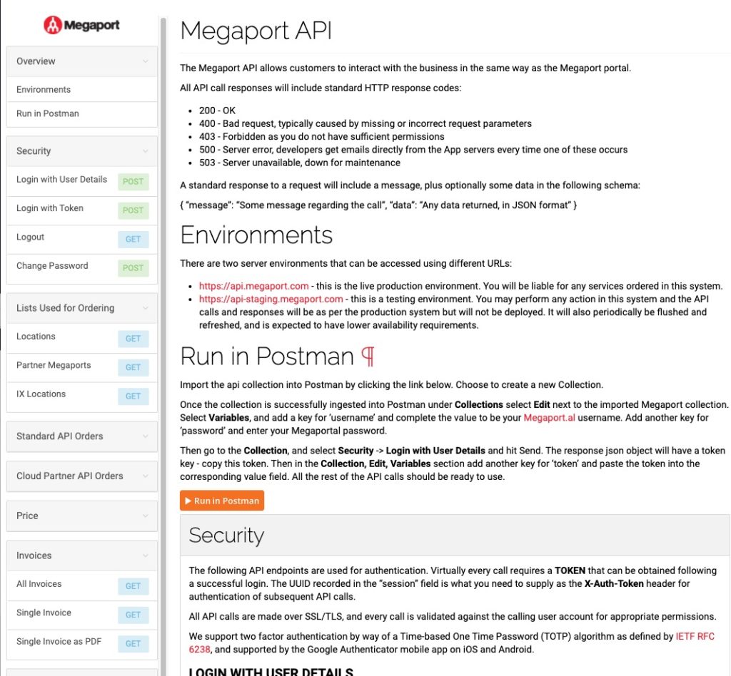 Megaport API Reference